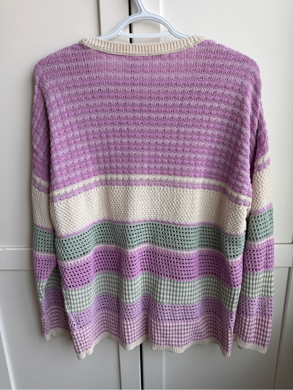 Cottagecore Grandmillenial Northern Reflections Sweater 100% Cotton Size L - Picture 3 of 5